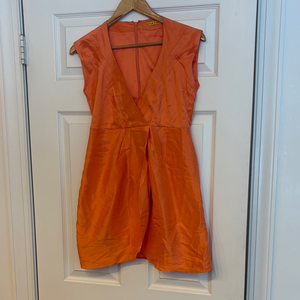 Alice + Olivia Vibrant Orange Mini Dress